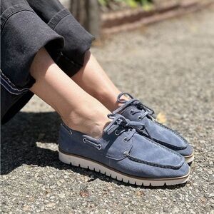 Seychelles Kipper Genuine Suede Boat Shoes Moccasin Style Blue Sz 8.5 New No Box